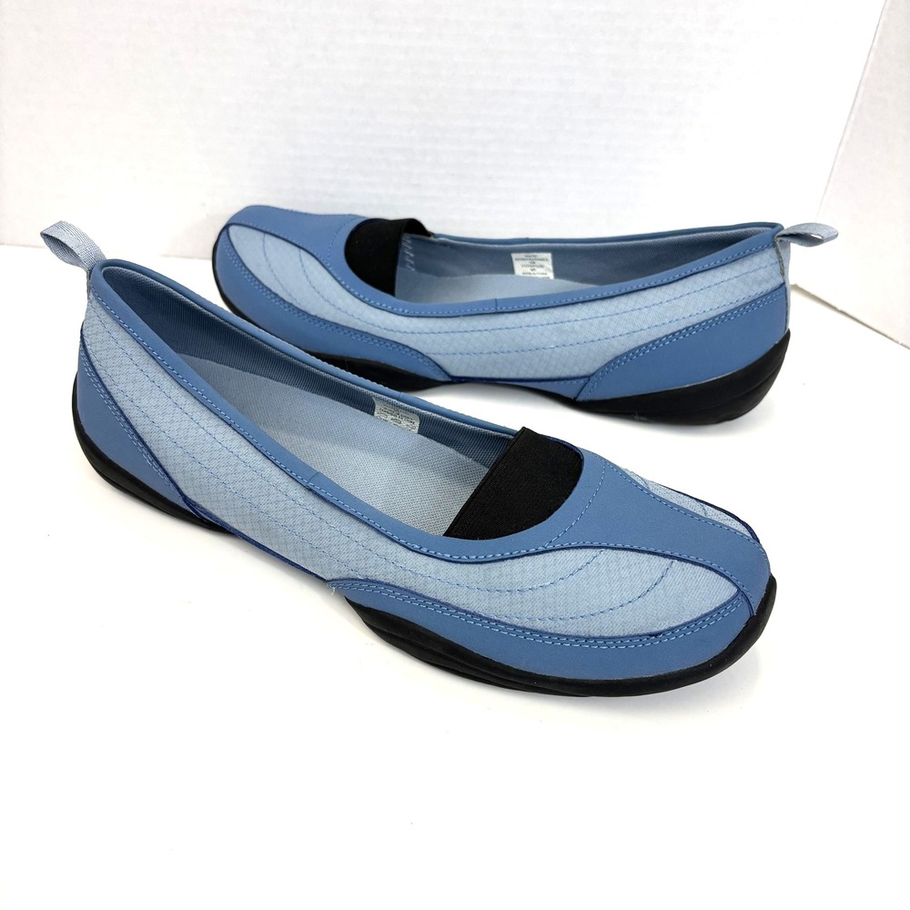 Lands' End Blue Slip-On Mesh & Synthetic Flats